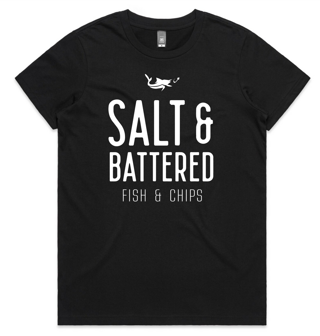 Salt and Battered - Front Only -  Womens Tee
