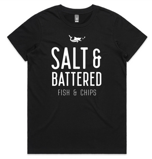 Salt and Battered - Front Only -  Womens Tee